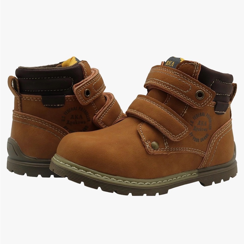 Apakowa Toddler Little Boys Water Resistant Ankle Work Boots